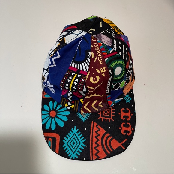 African Print Ankara Multicolor Patchwork Colorful Handmade Baseball Cap - Picture 5 of 10